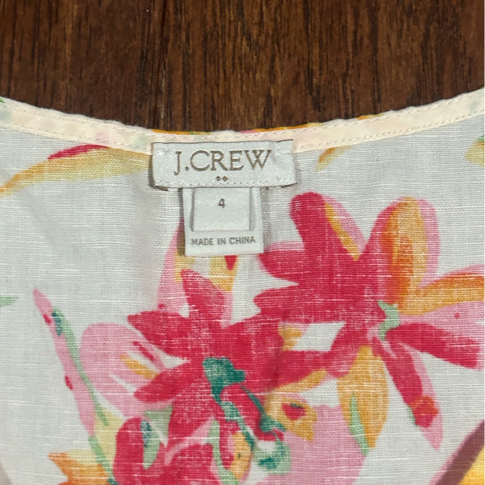 J. Crew Pink and Yellow Floral Top - Picture 3 of 4